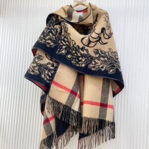 BURBERRY CHARLOTE Reversible Check Cape Poncho eck